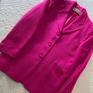 Great Evan Picone Ribbed Wool Jacket Blazer/Covered Buttons Lined Sz 8